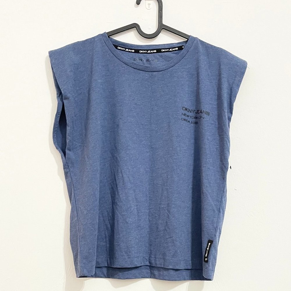 NWOT! DKNY Jeans Navy Padded Shoulder Tank Top!